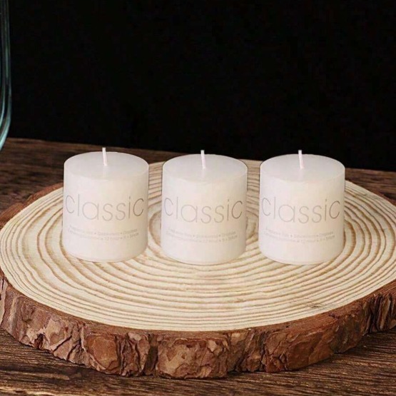 Classic Ivory Pillar Candles – Set of 3