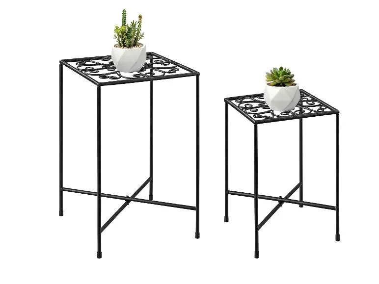 Livarno Metal Flower Table 2 pieces